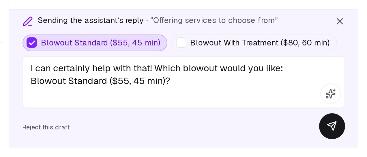Untick an option and it disappears from the message. Only what is still ticked is sent.