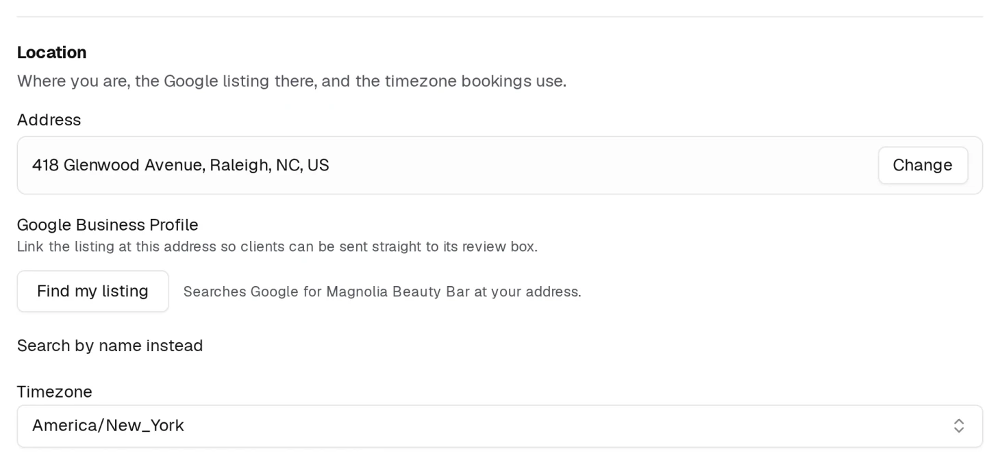 Your Google listing sits under your address, because the address is what finds it.